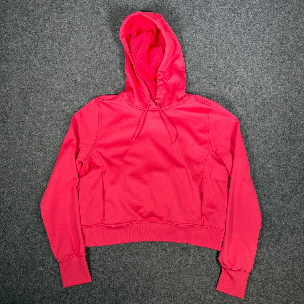 Nike Therma FIT Women's Pink Cropped Hoodie Sweatshirt Size M